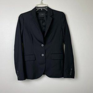 J Crew 1035 Super 120's Women's Black 100% Wool Two Button Blazer